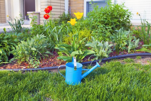 Professional gardener working on a small Enfield garden